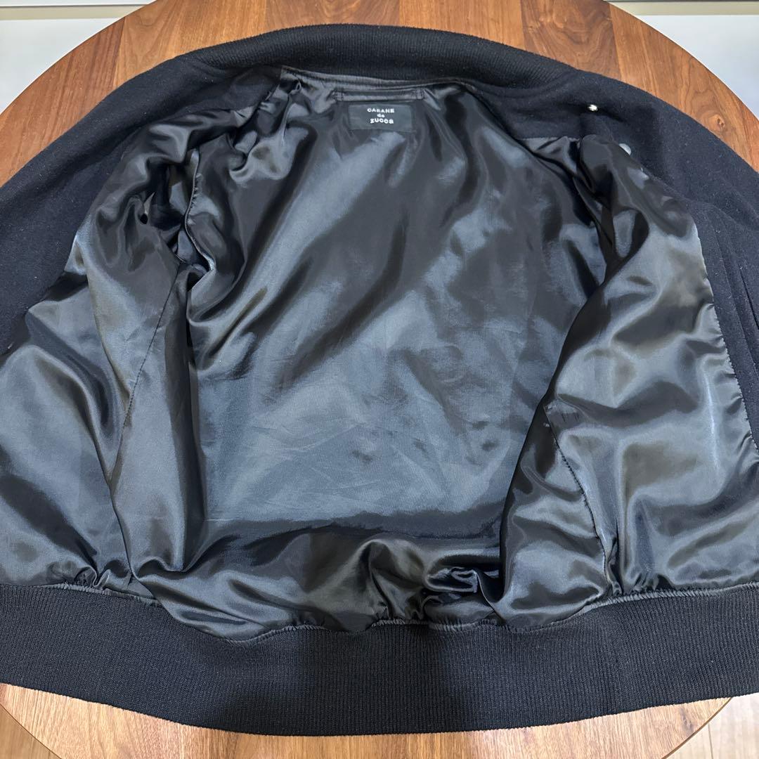 ズッカ　CABANE de ZUCCa　ブラック ウールレザージャケット