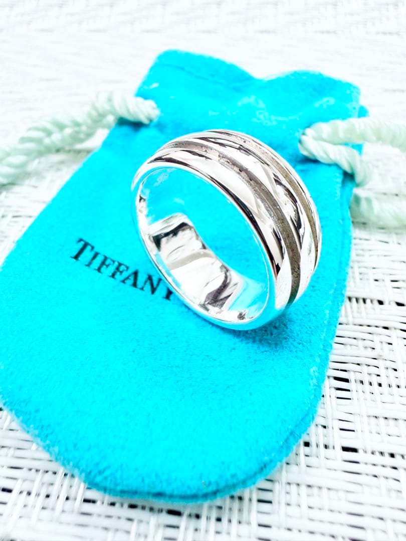 ティファニー　グルーブドリング　ダブルライン　リング　指輪　研磨済み　18.5号
