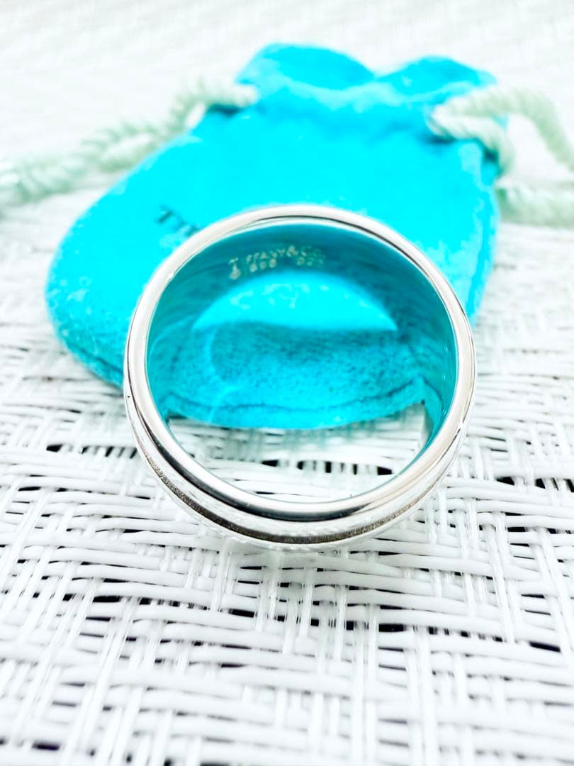 ティファニー　グルーブドリング　ダブルライン　リング　指輪　研磨済み　18.5号