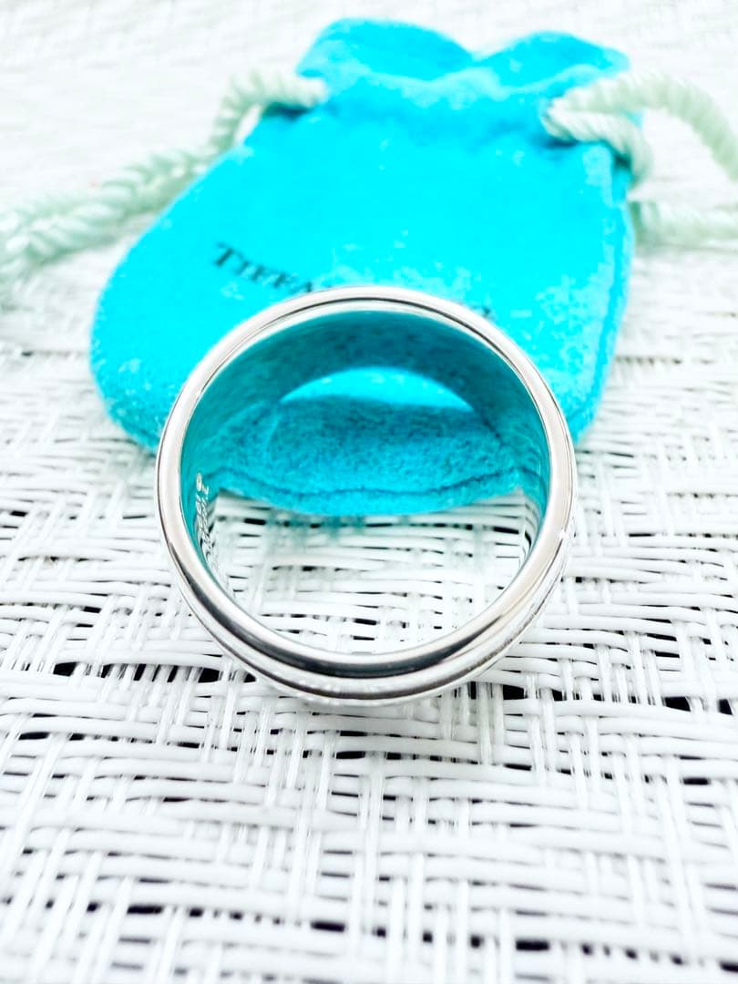 ティファニー　グルーブドリング　ダブルライン　リング　指輪　研磨済み　18.5号