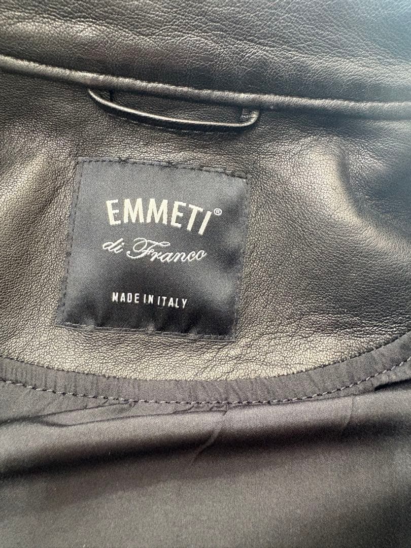 EMMETIエンメティJURIライダースジャケット ブラック ゴールドジップ46