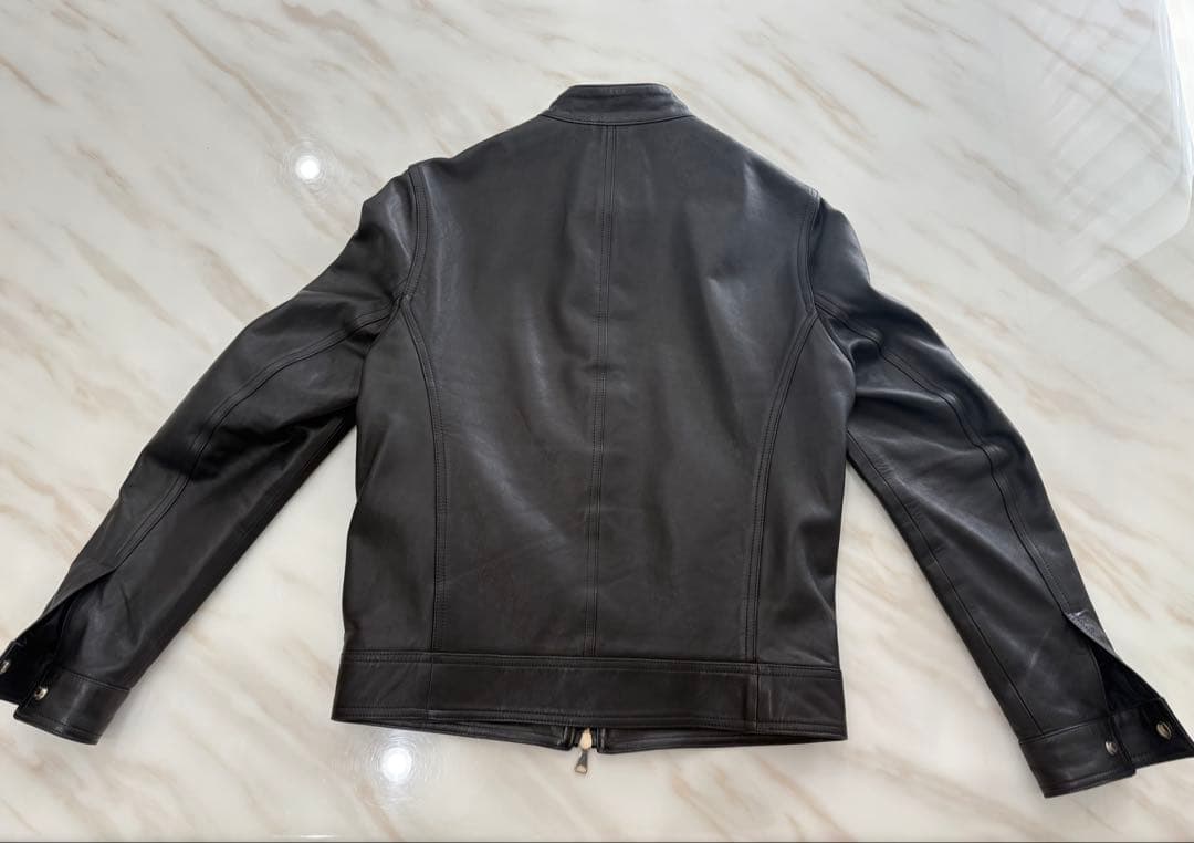 EMMETIエンメティJURIライダースジャケット ブラック ゴールドジップ46