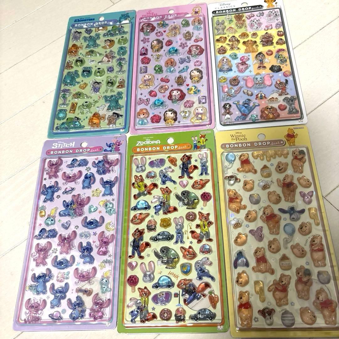 ボンボンドロップシール6枚セット☆正規品☆新品 ズートピアetc