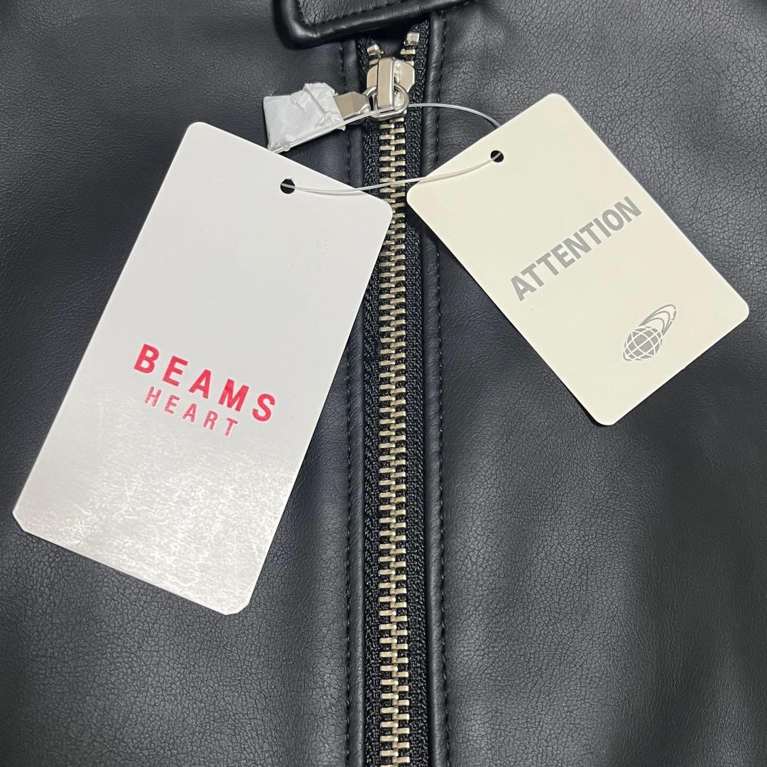 【新品タグ付き】ビームス　シングルライダース　レザージャケット　近年モデル　L