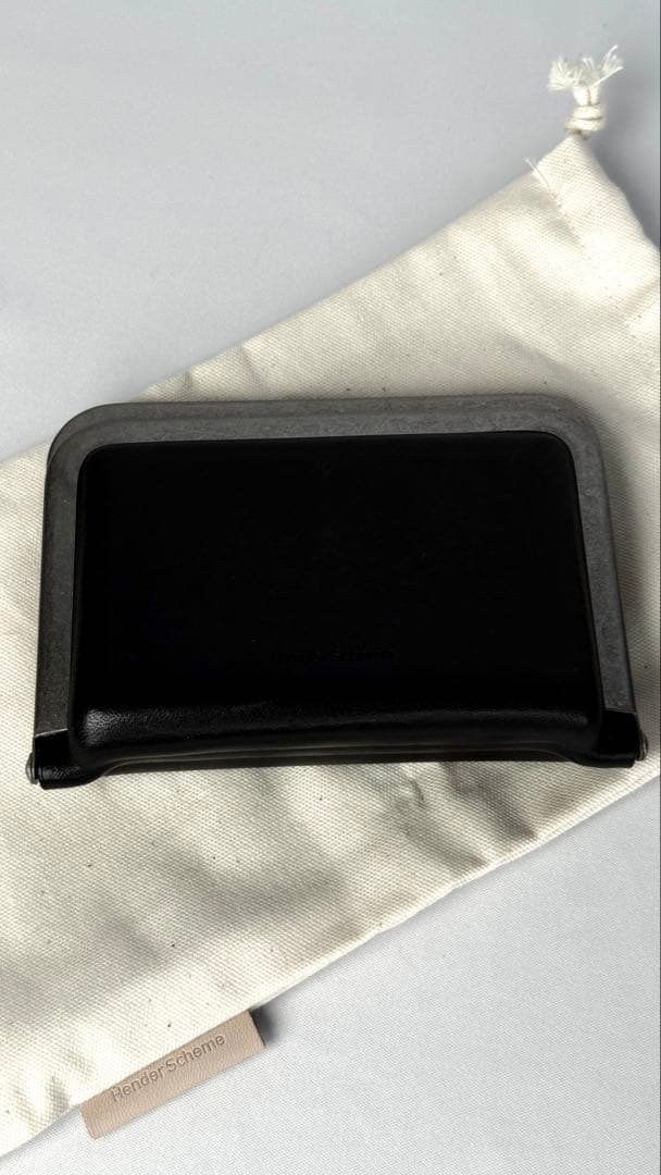 【美品】Hender Scheme ブラックレザー、カード、ケース