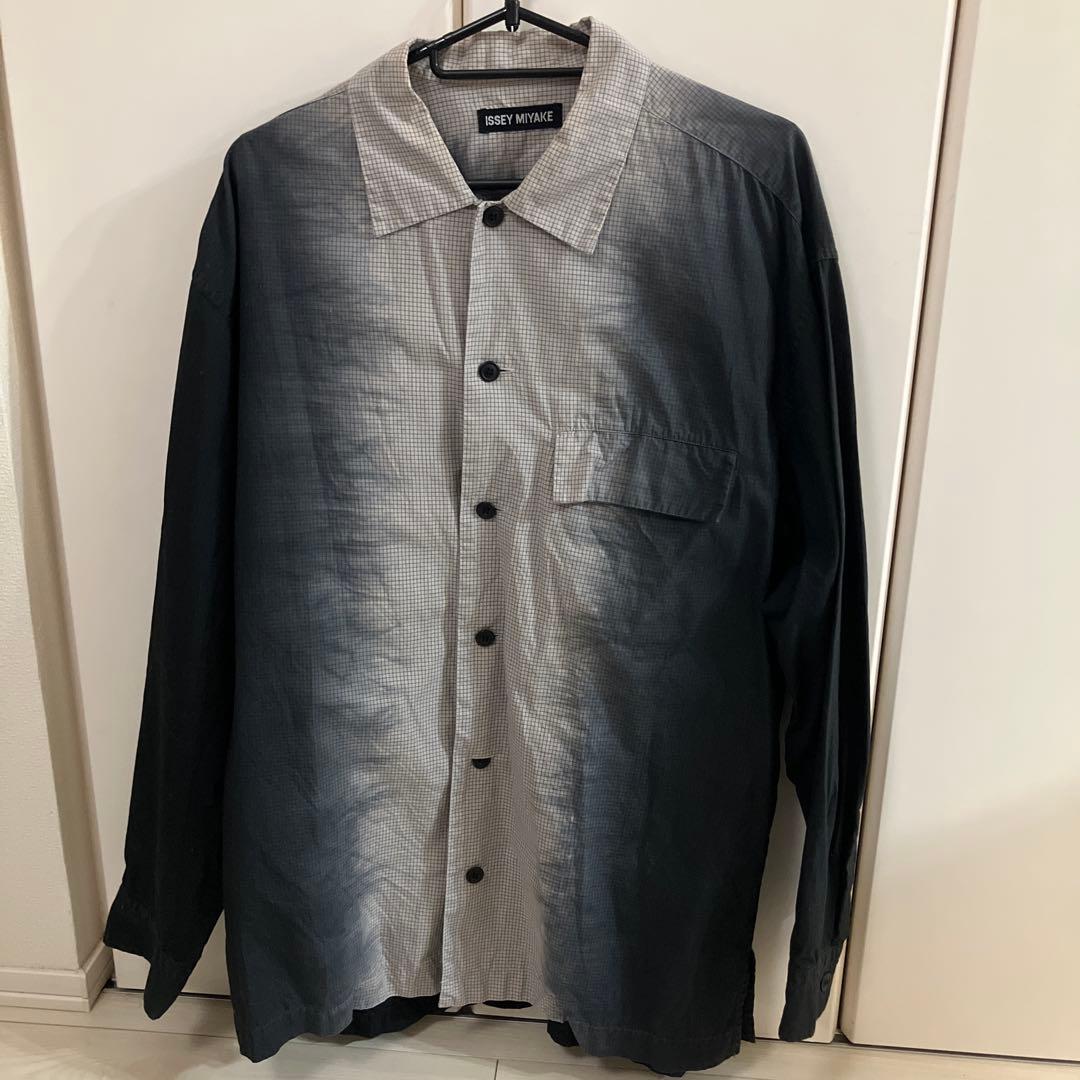 ISSEY MIYAKE グラデーションシャツ　チェック　長袖