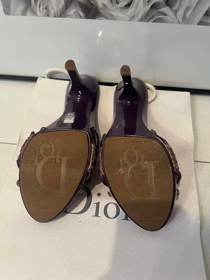 超美品Christian Diorトロッターロゴプレートミュール38 24cm