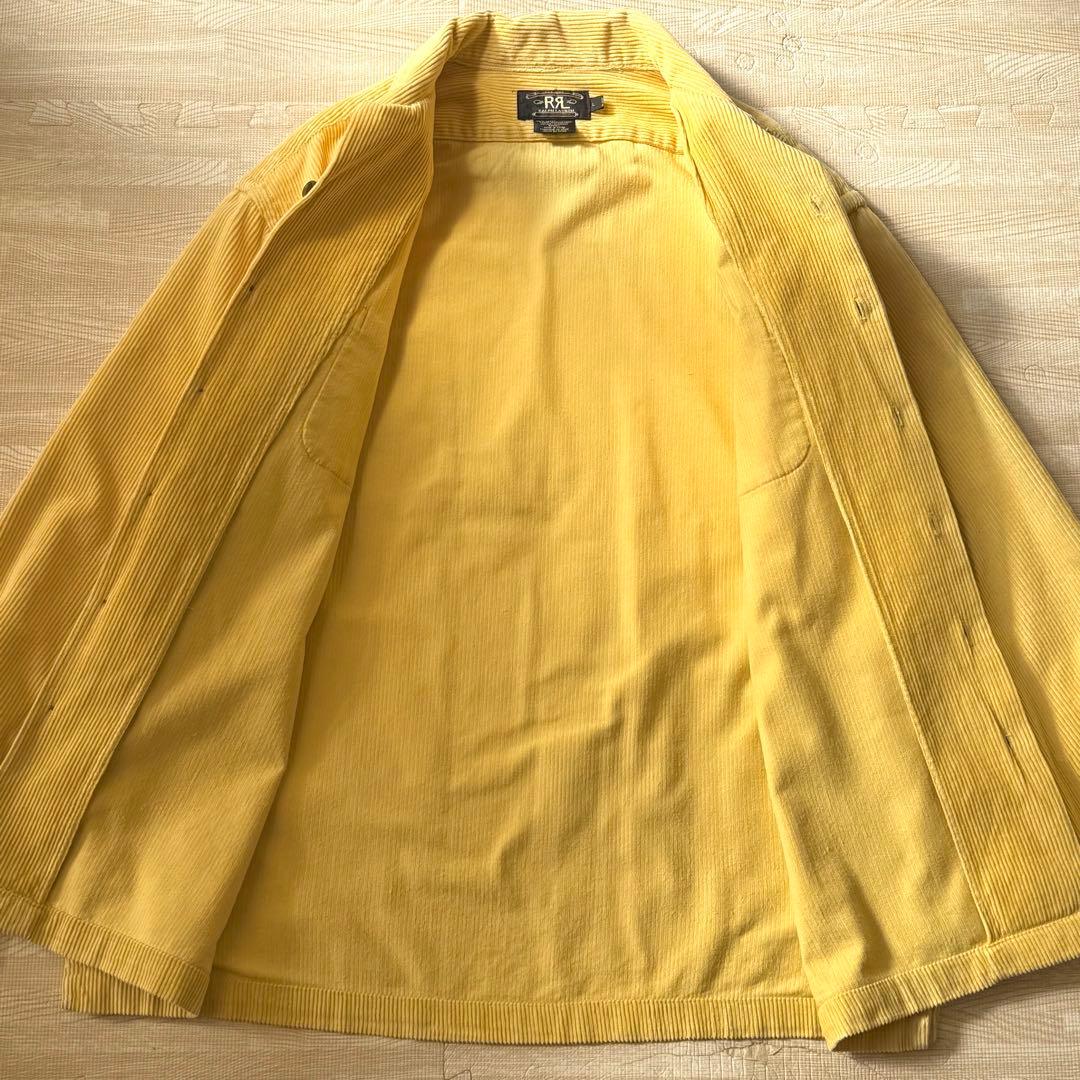 90s 初期 三つ星 RRL コーズシャツ 開襟 太畝 マスタード