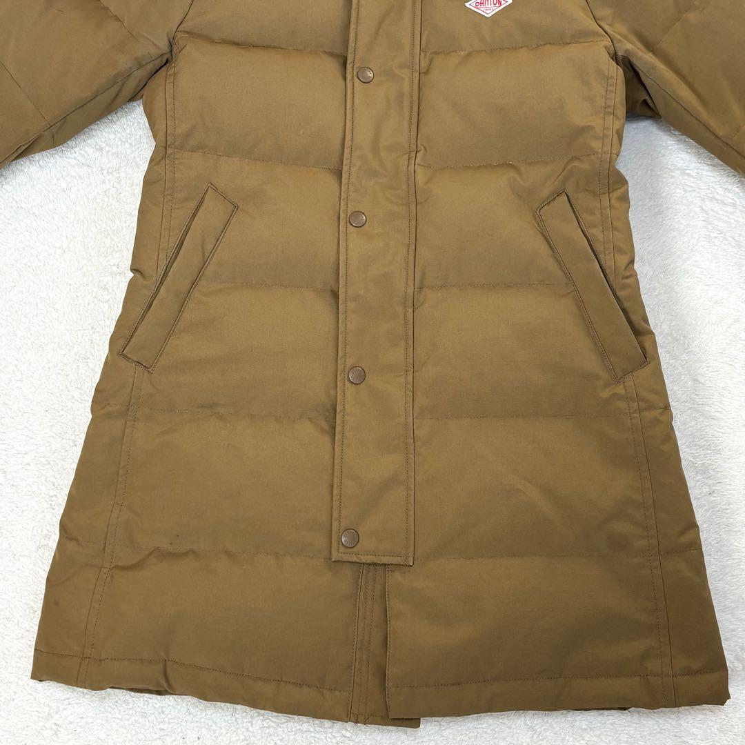 美品☆ダントン タッサー ダウンジャケット ロング タヌキファー ベージュ 36