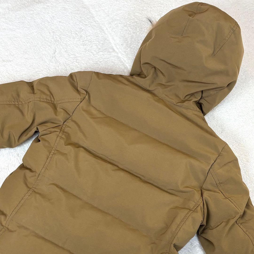 美品☆ダントン タッサー ダウンジャケット ロング タヌキファー ベージュ 36