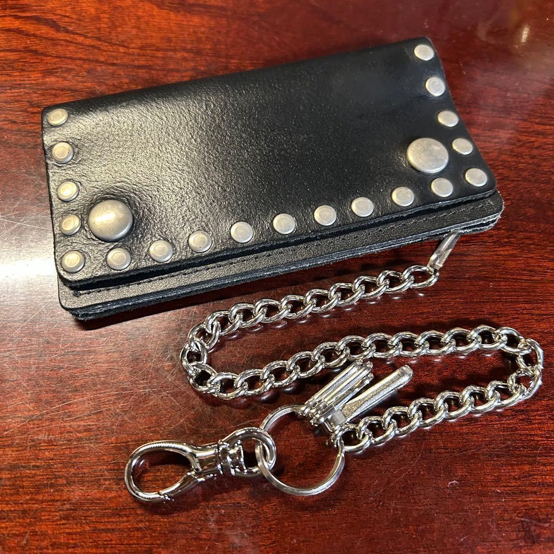 ヴィンテージ　USA　スタッズ　トラッカーウォレット　オモシーチャンネル