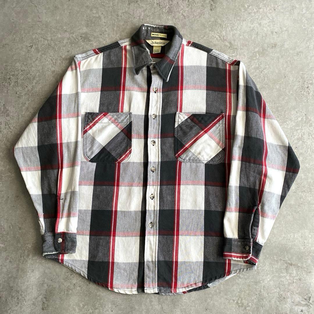 80s ST JOHN'S BAY BIG MAC ネルシャツ USA製 L