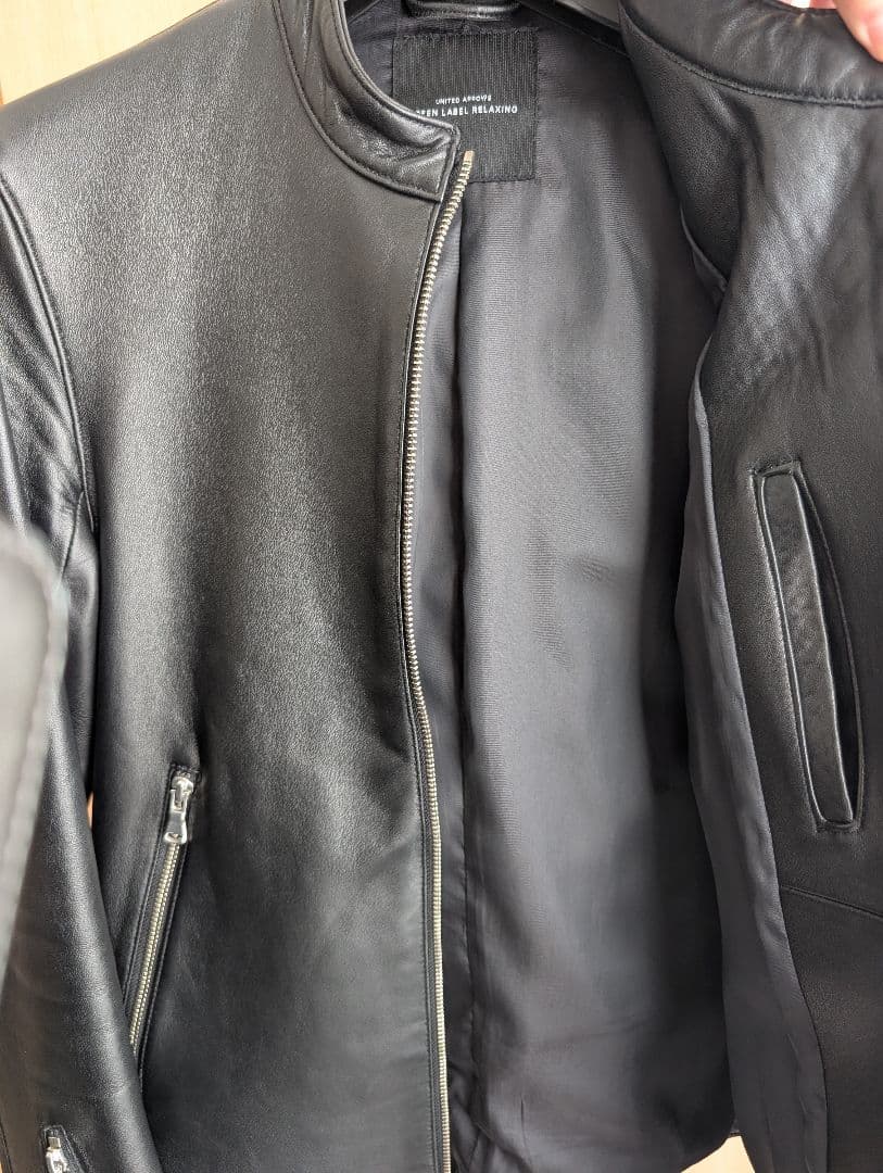 【美品】GREEN LABEL RELAXING シープレザーシングルライダース