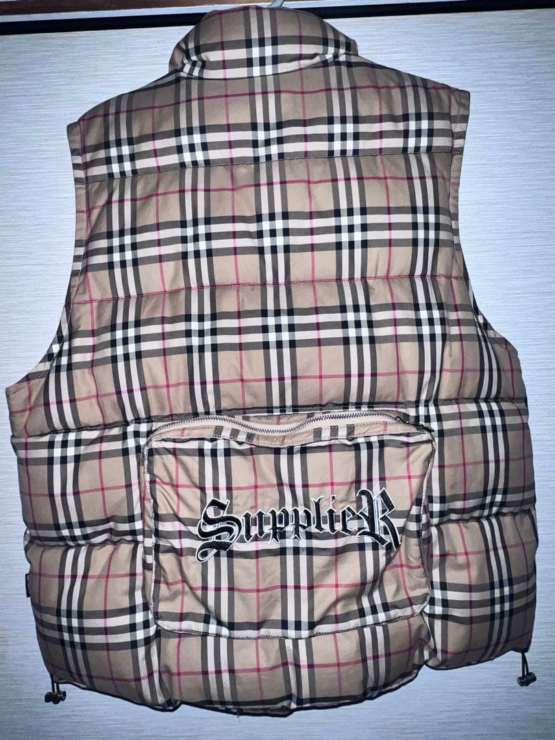 supplierチェック柄ダウンベスト