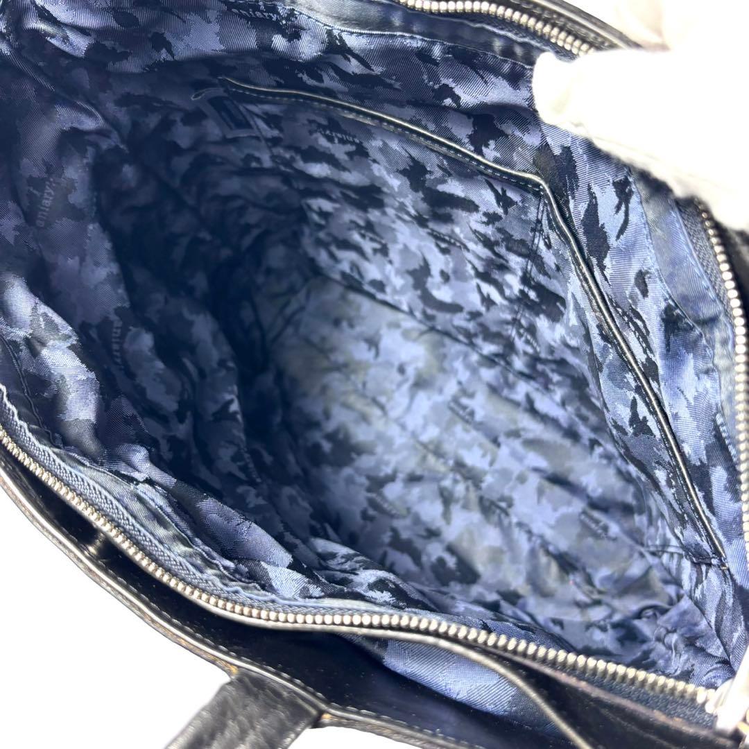 ✨美品✨アニアリ トートバッグ A4可 肩掛け キーリング カモフラ 本革 黒