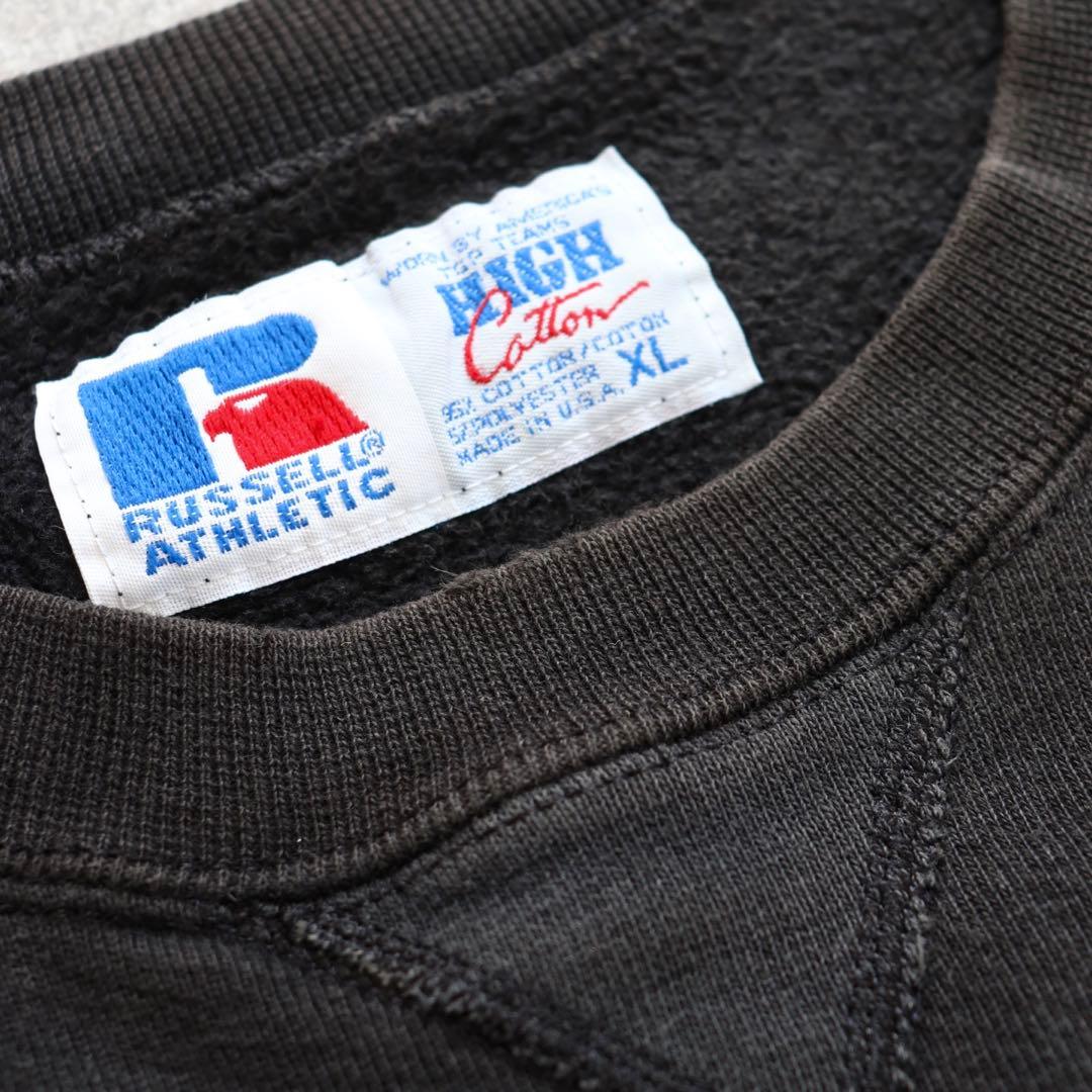 ハイコットン ブラック USA製 90s Russellラッセル スウェットXL
