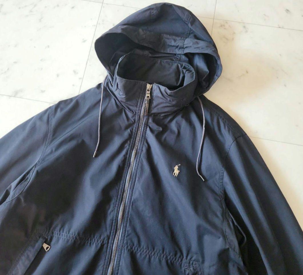 ラルフローレン ポニー刺繍 ナイロンパーカー フード付き Mサイズ 濃紺