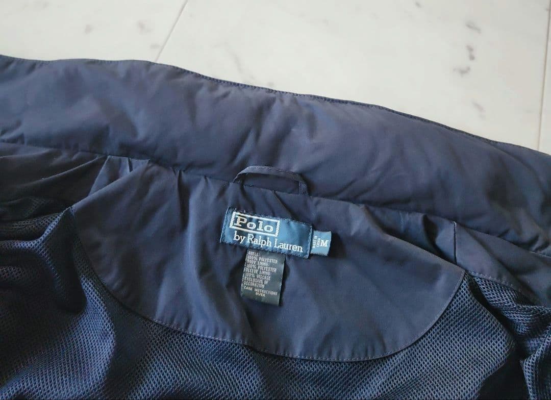ラルフローレン ポニー刺繍 ナイロンパーカー フード付き Mサイズ 濃紺