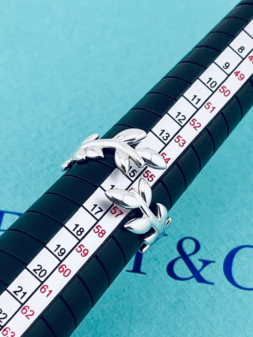 c922 ティファニー　オリーブリーフ　バイパス　リング　925 約15号