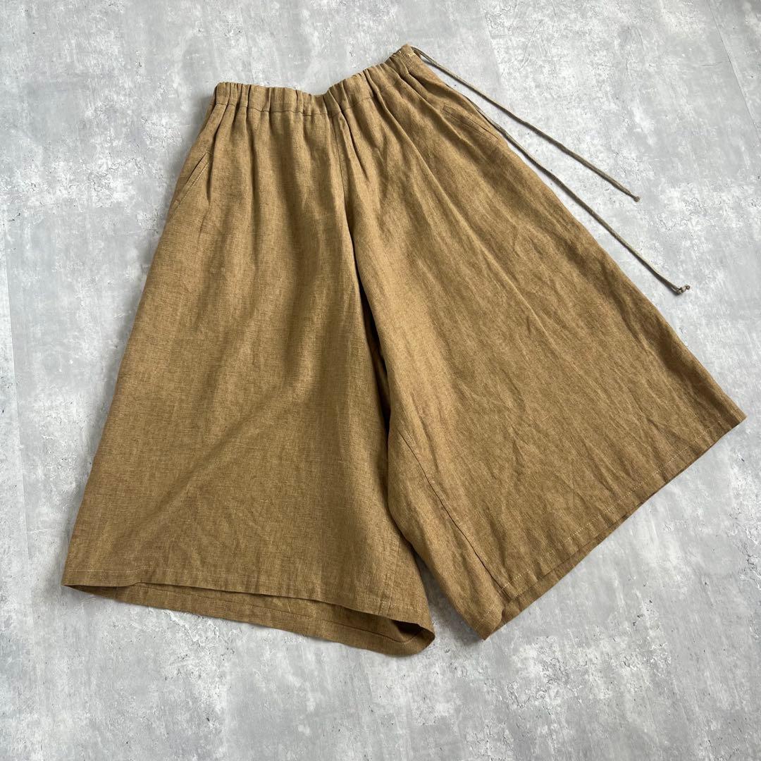 Y's　ワイズ　ヨウジヤマモト　リネン100%　スカートパンツ　ナチュラル　S