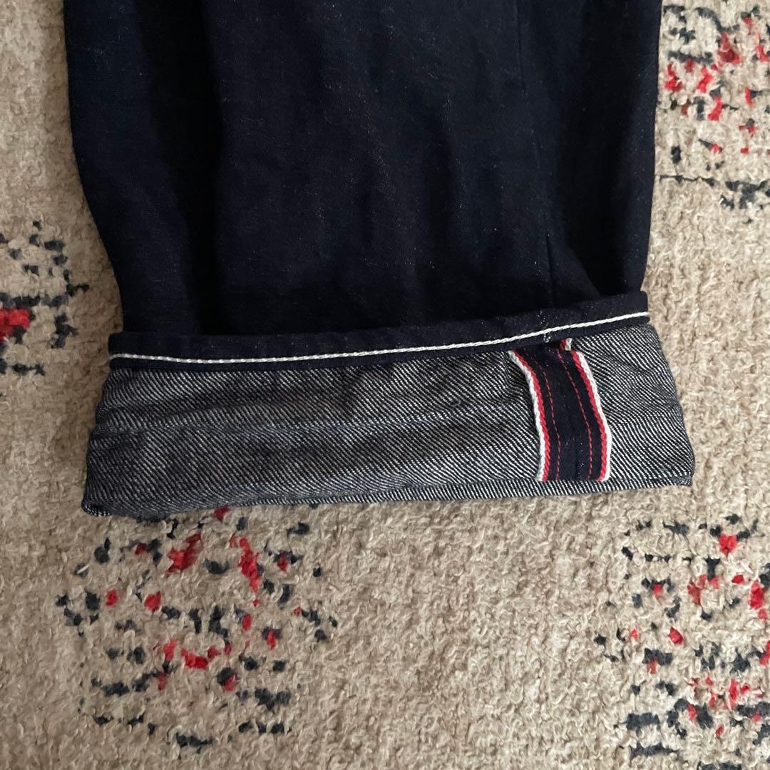 mina pertinent のダークブルー ボタンフライ デニム