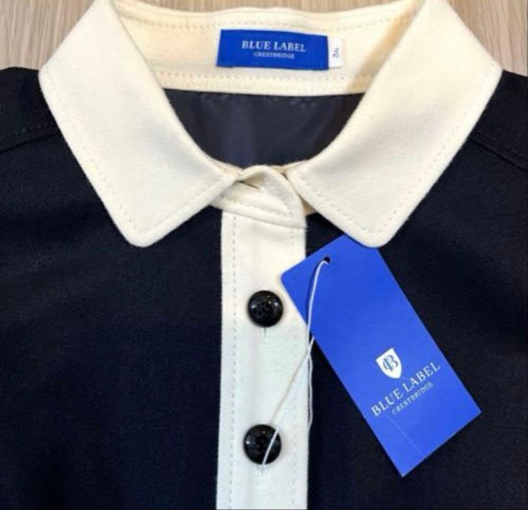 ブルーレーベルクレストブリッジ　ワンピース　襟　フレア　S 新品　未使用