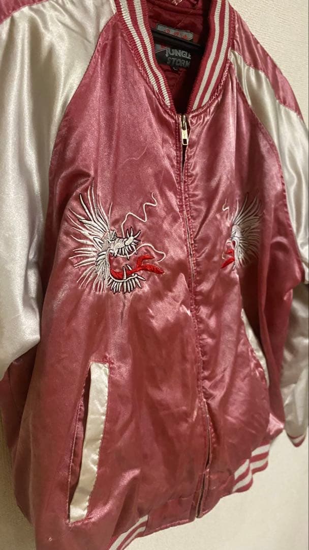 JUNGLE STORM スカジャン　赤ピンク