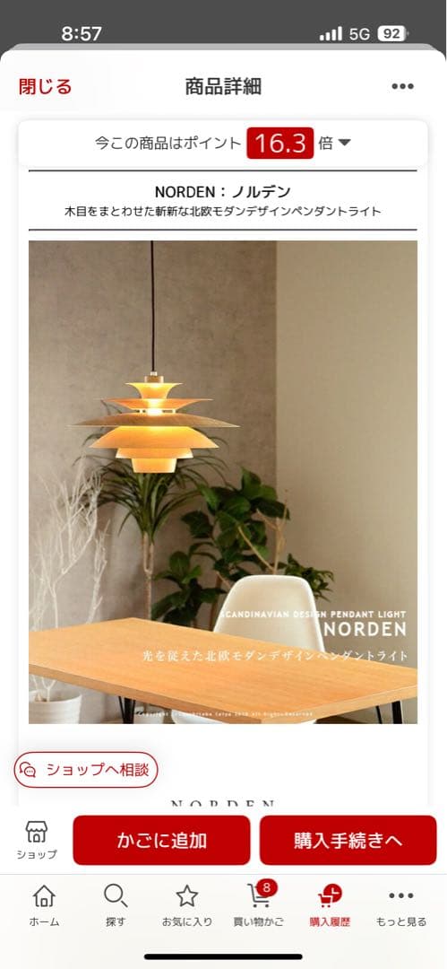 ￼ノルデン　NORDEN ペンダントライト LT-8824