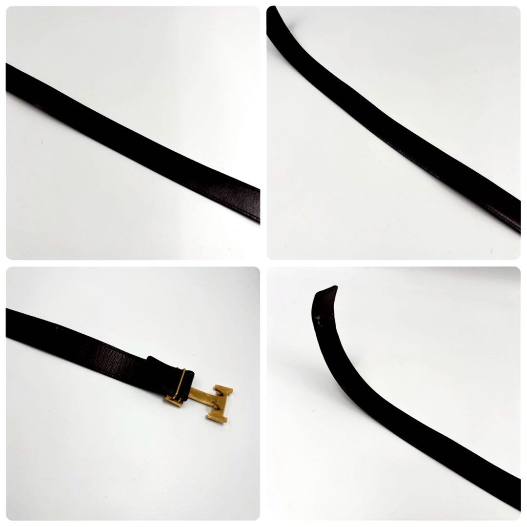 ✨希少✨　HERMES ベルト　Hロゴ　レザ金金具　ゴールド　1点物　男女兼用