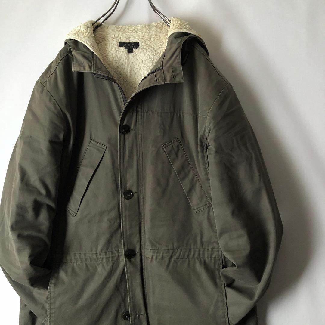 【秋冬】チュニジア製 A.P.C アーペーセー ボアライナー付き モッズコート