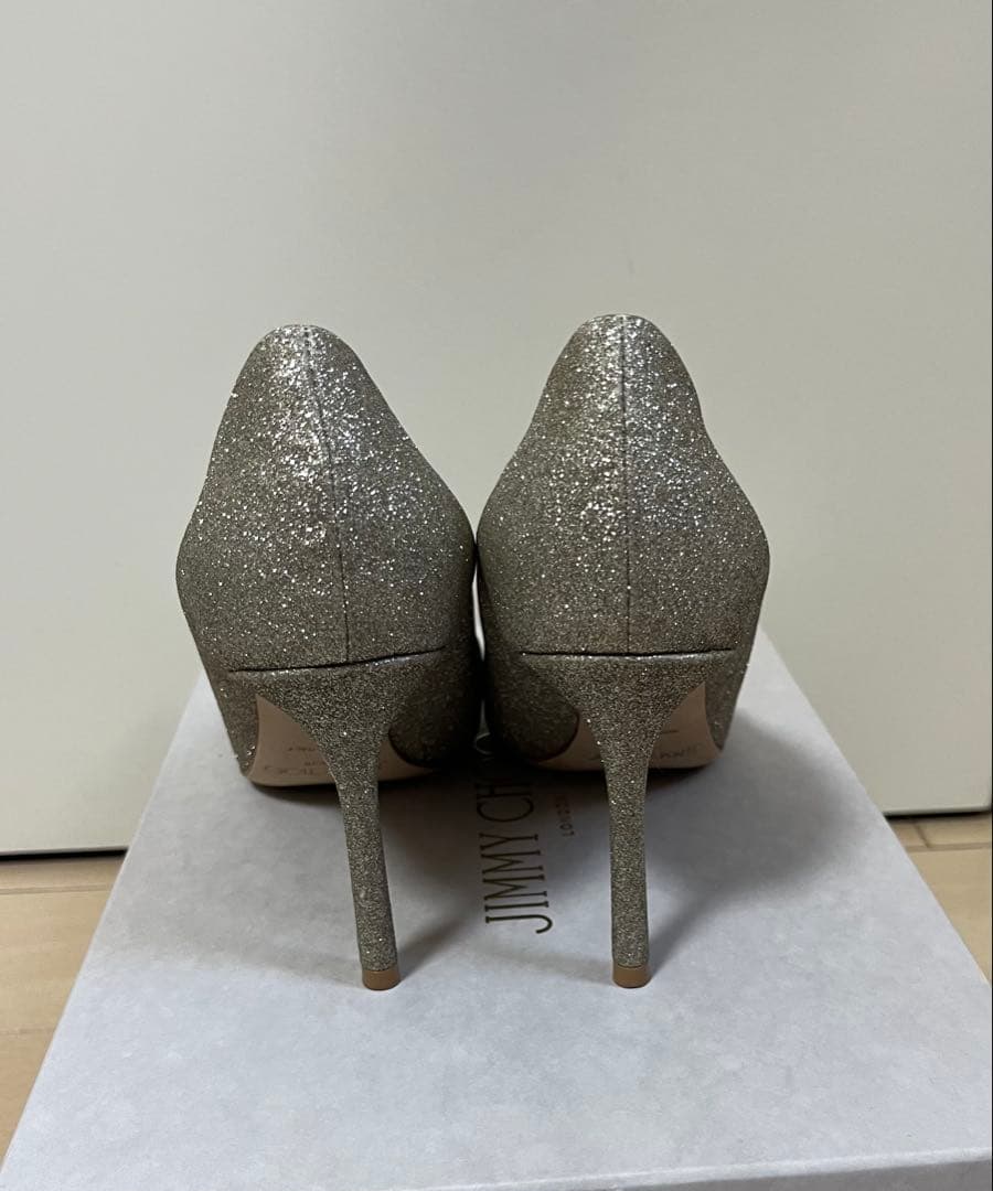 ジミーチュウ　ダスティグリッター　ポインテッドトゥ パンプス　38