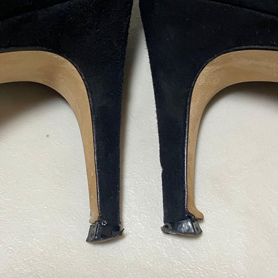 Sergio Rossi SR1 スクエアトゥ スエード ヒールパンプス