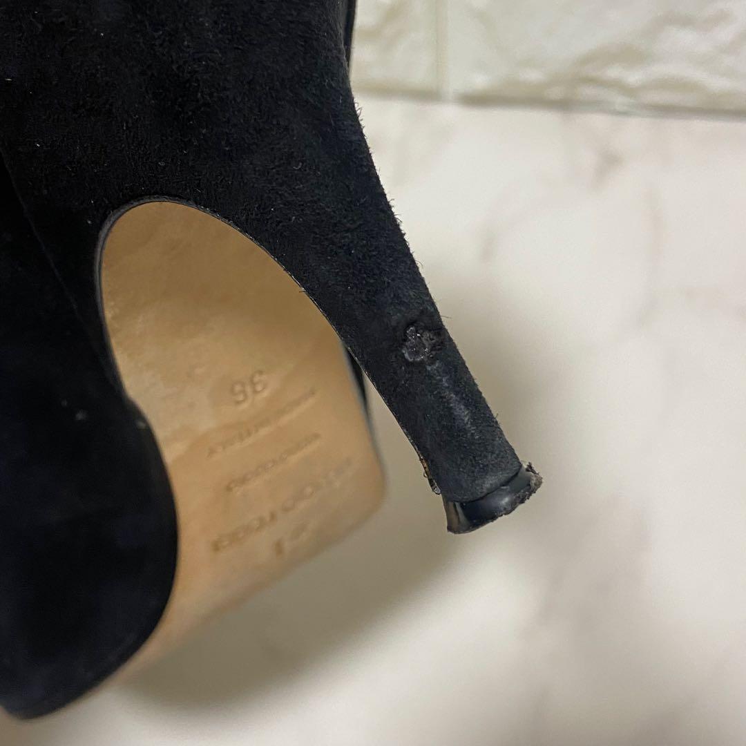 Sergio Rossi SR1 スクエアトゥ スエード ヒールパンプス