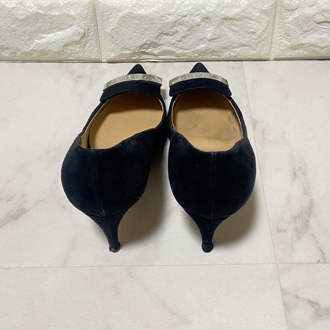 Sergio Rossi SR1 スクエアトゥ スエード ヒールパンプス