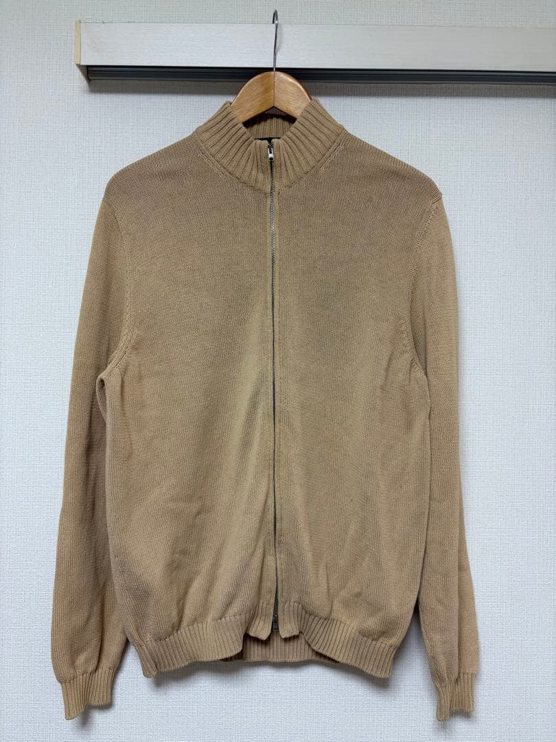 ZANONE ベージュ ジップアップニット ドライバーズ　セーター イタリア製