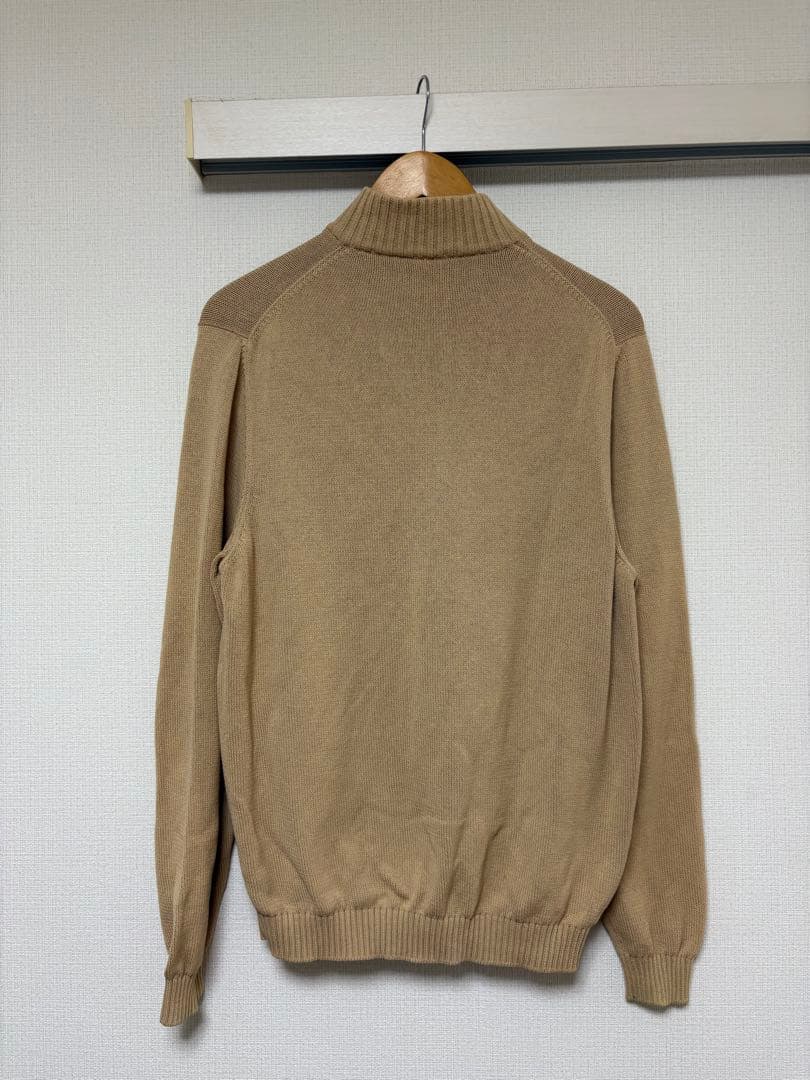 ZANONE ベージュ ジップアップニット ドライバーズ　セーター イタリア製