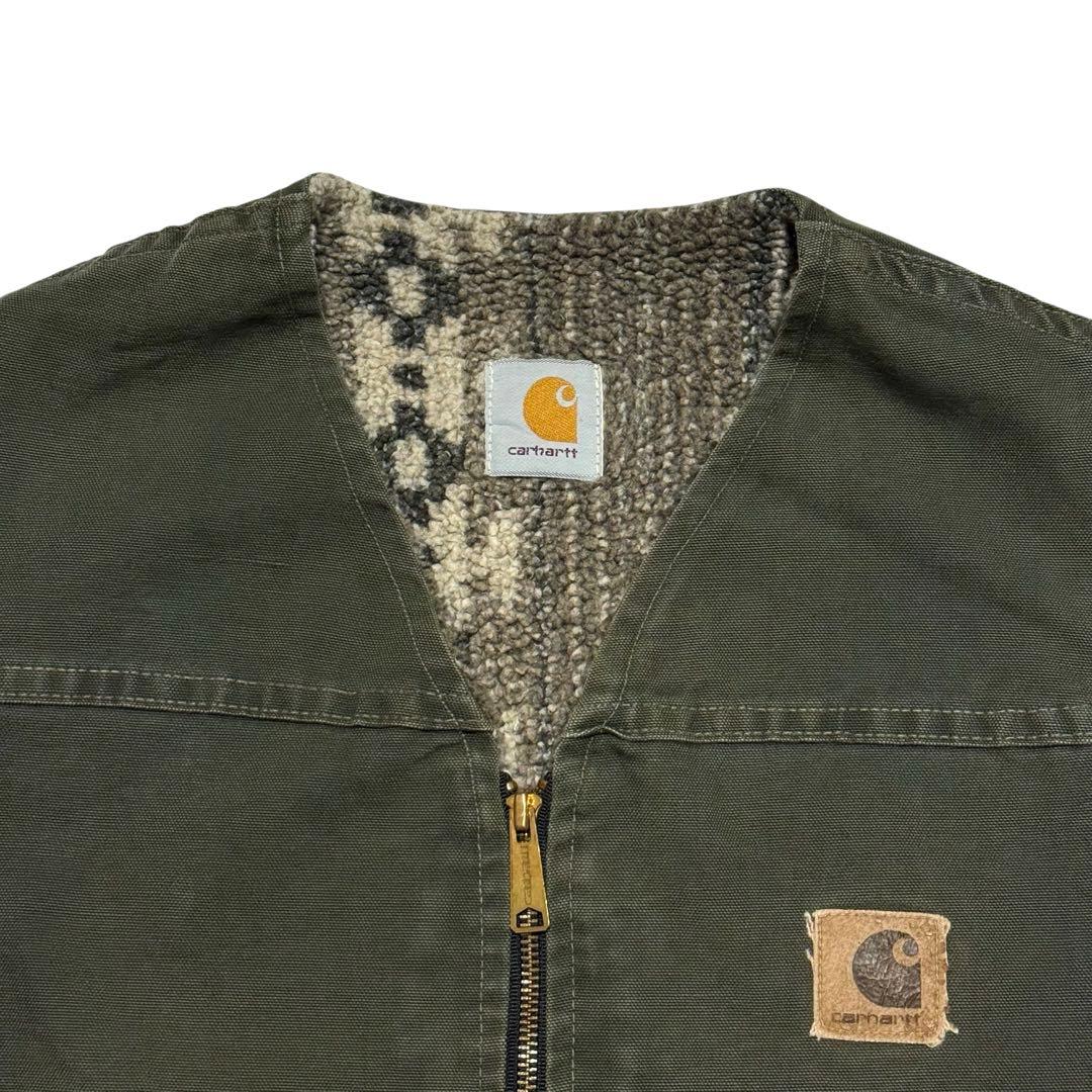 希少 90s Carhartt サウスウエスト ネイティブ ボア ダック ベスト