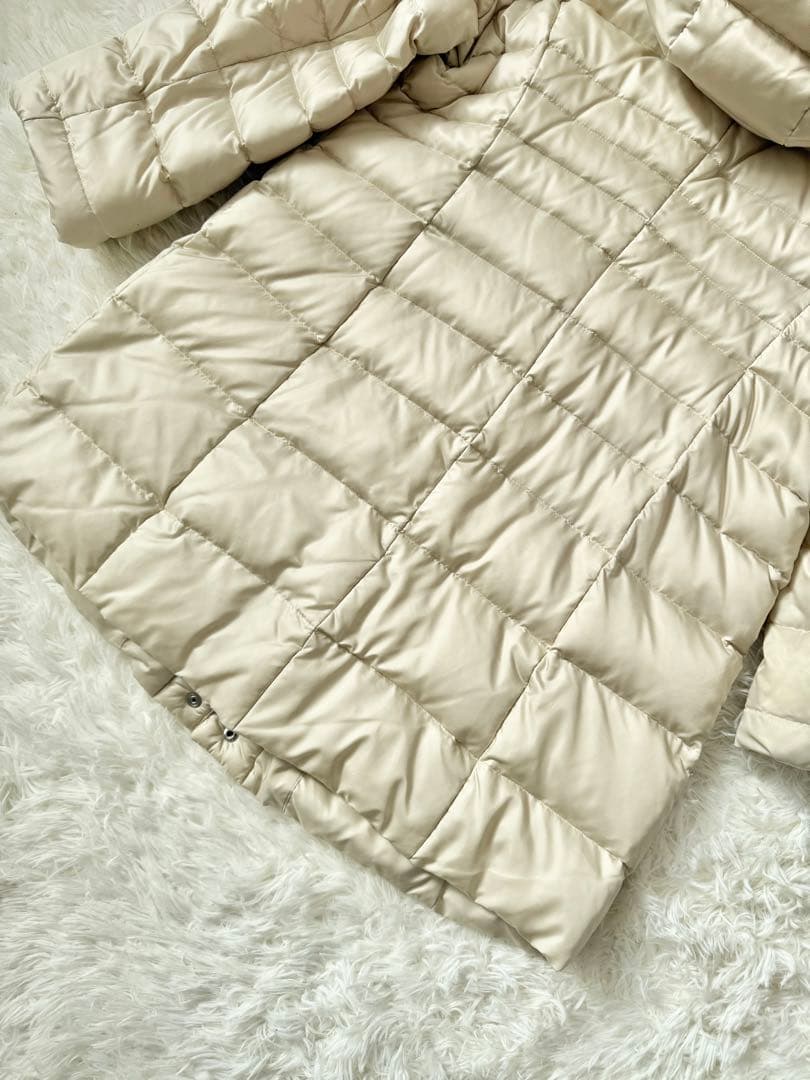 美品　レリアン　ダウンコート　ダウン90% フード付き　白　日本製