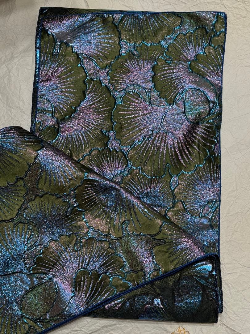 大人兵児帯【スノーホワイトプラチナシルバー】【夢想花】セット