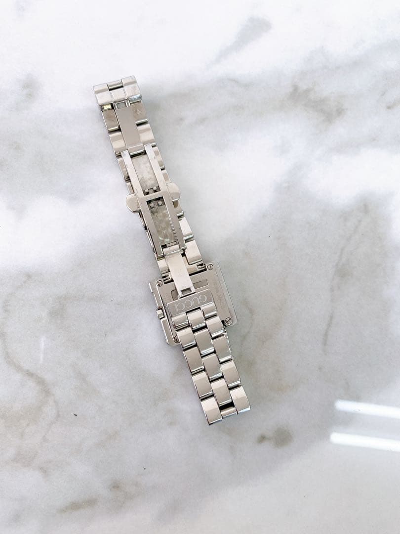 。【不動】GUCCI 腕時計 3600L Gロゴベゼル ピンク文字盤 シルバー