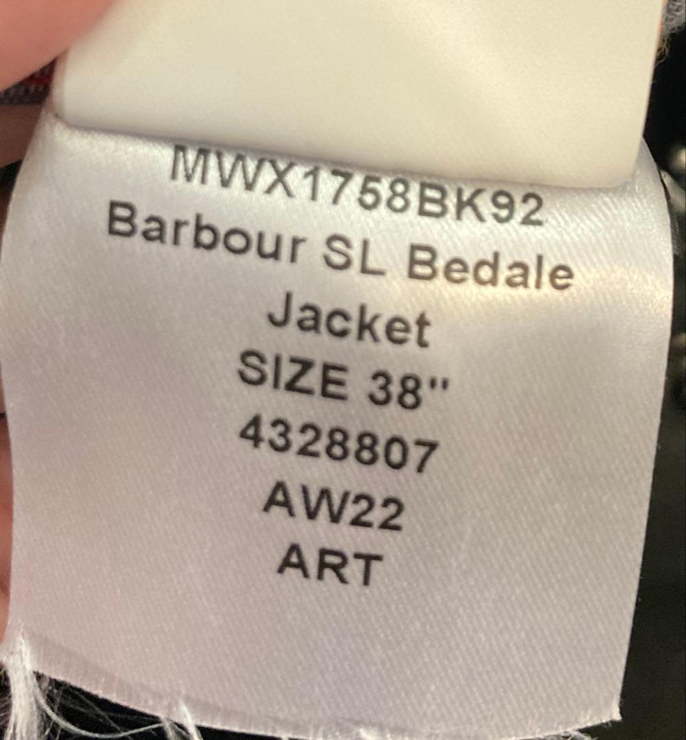 バブアー　Barbour ビデイル　ワックス ジャケット　38サイズ　SL　黒