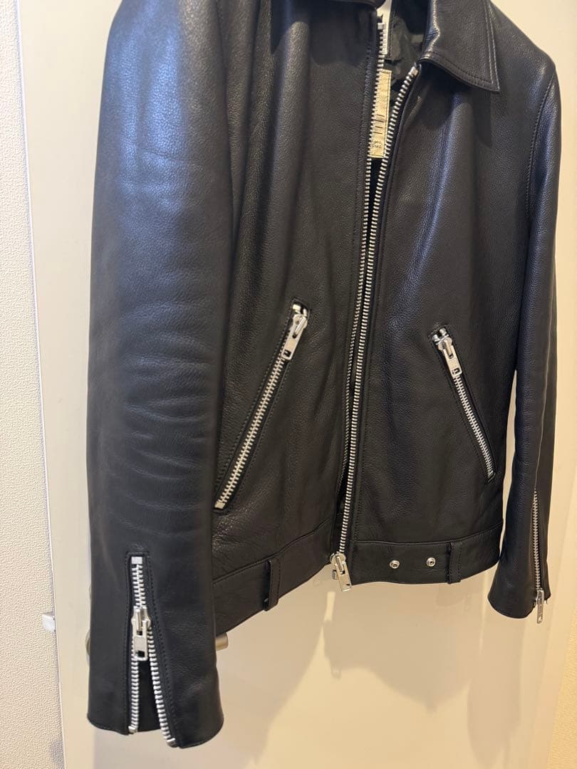 VaLLet 牛革ブラックレザーライダースジャケットベルト欠品
