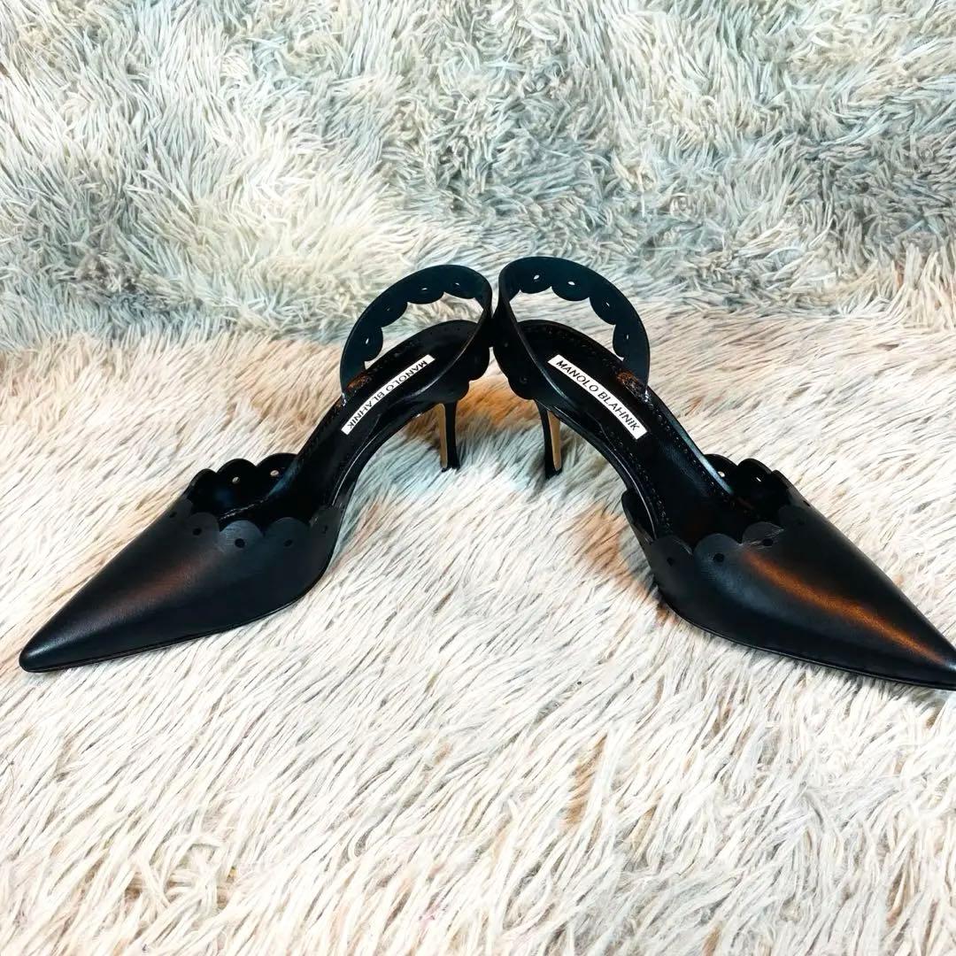 【美品】MANOLO BLAHNIK NIKOSLI スカラップ サンダル 37