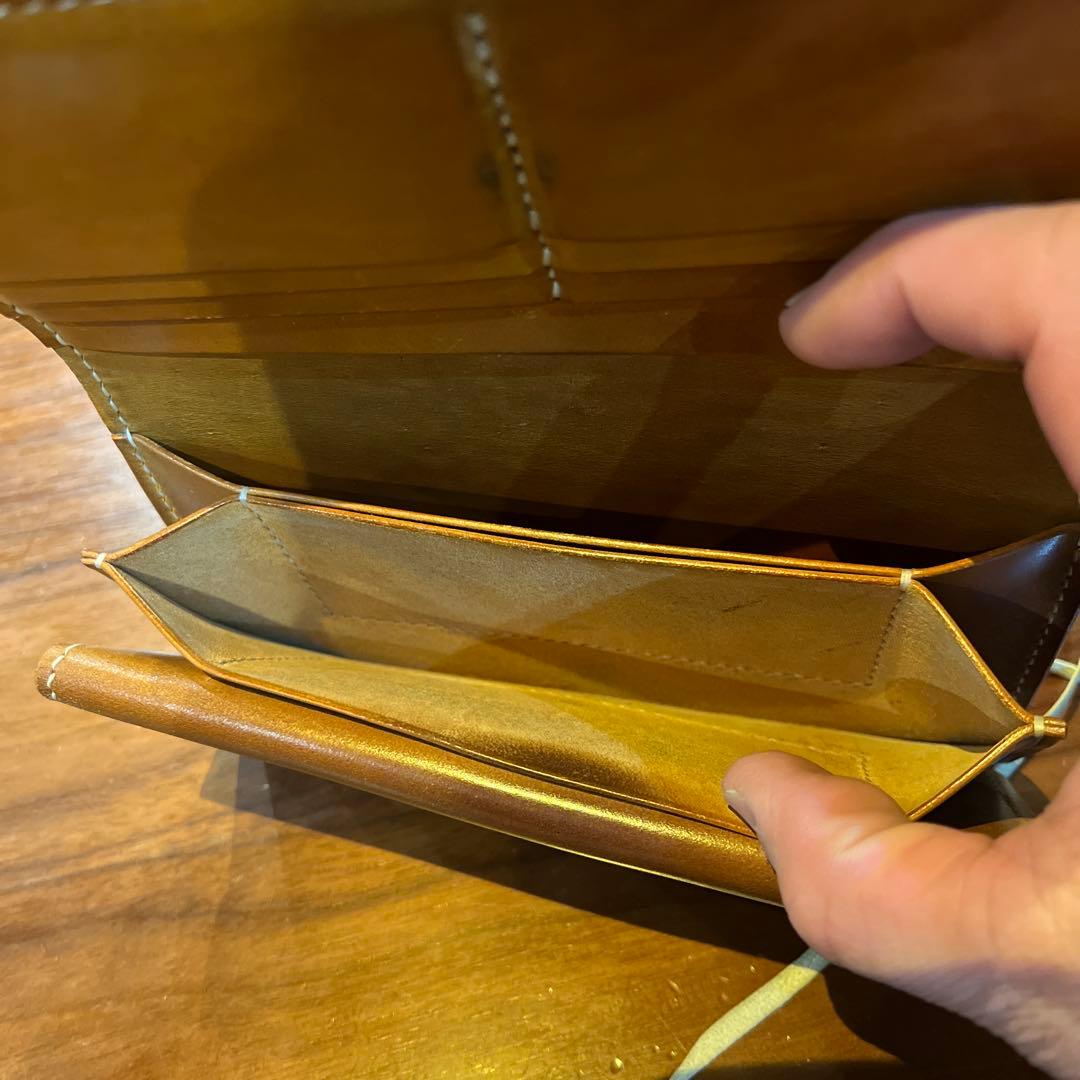 長財布シルバーコンチョ　18Kコンチョ　新喜皮革　コードバン