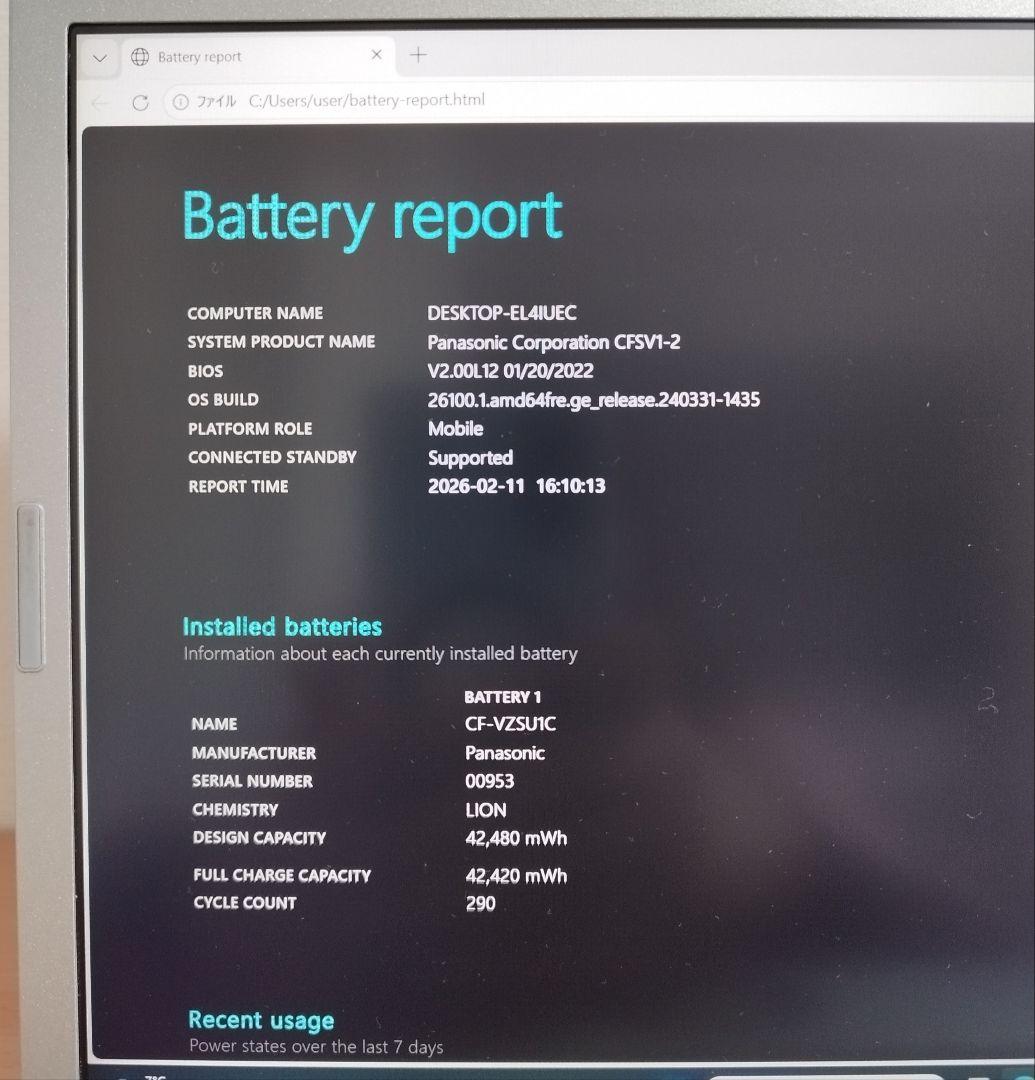 使用5100H CF-SV1 第11代i5/16GB/256GB/office⑦