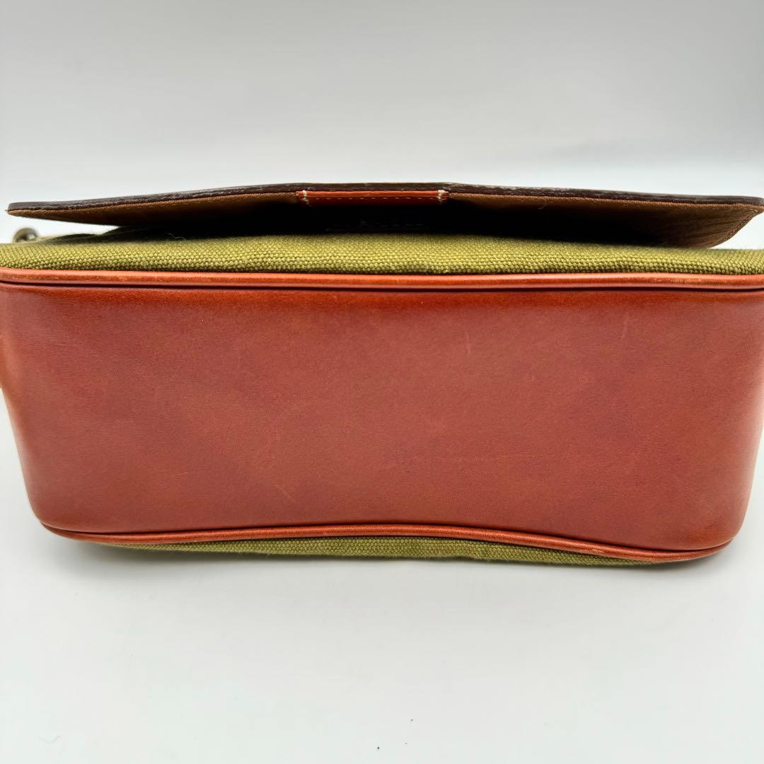 土屋鞄　メッセンジャーバッグ　ショルダーバッグ　レザー×キャンバス