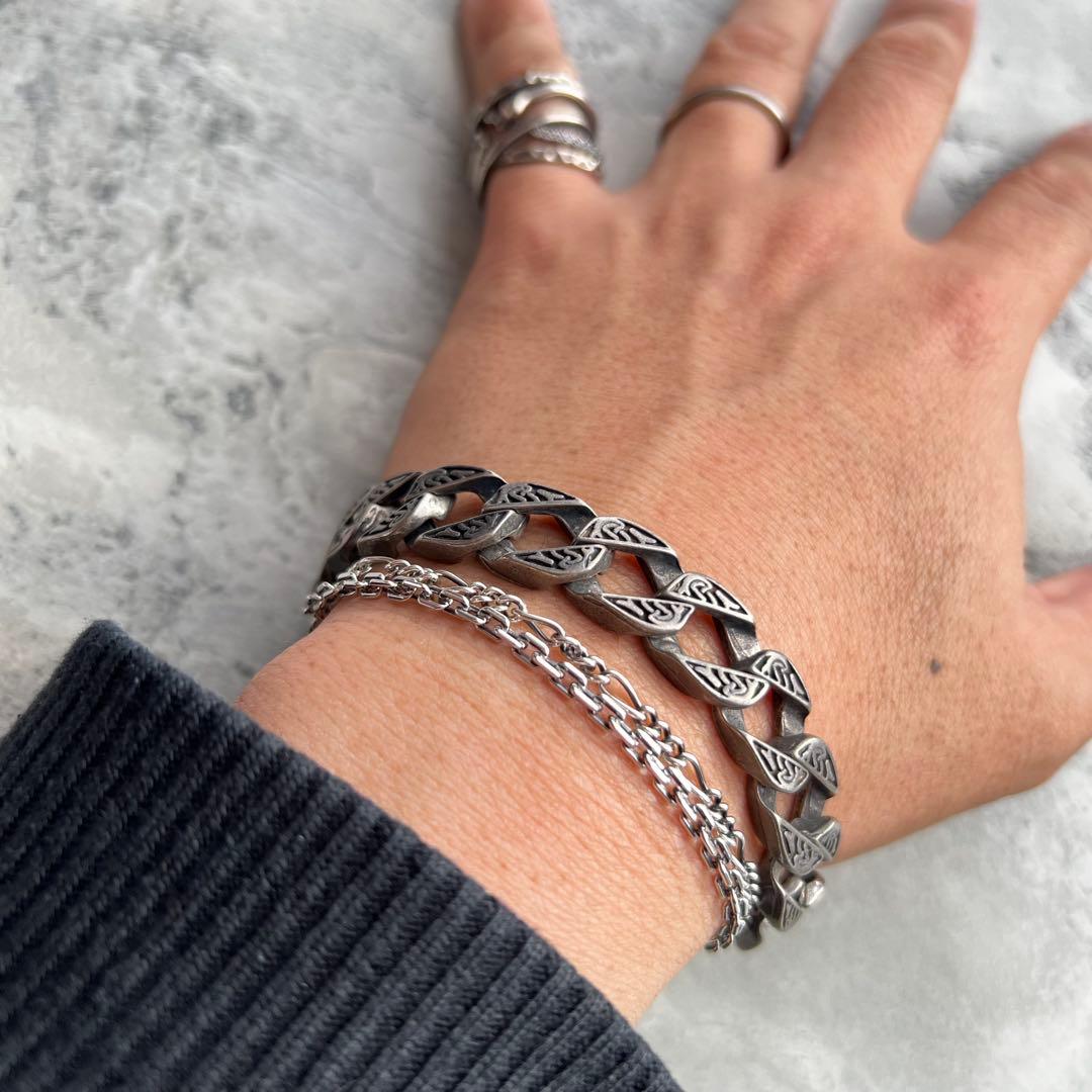 VINTAGE ヴィンテージ リンク 喜平チェーン ブレスレット バックル 紋章