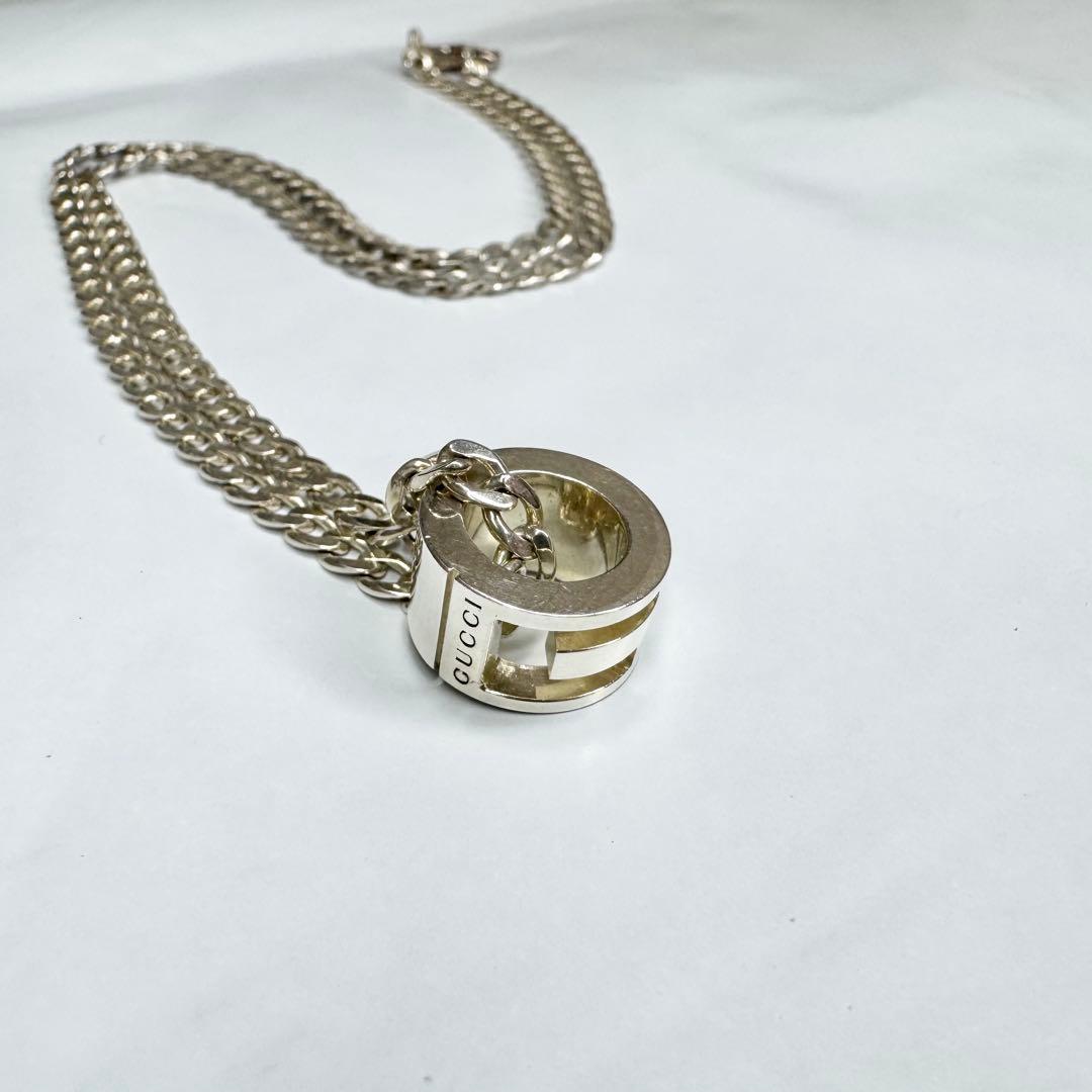 GUCCI グッチ　カットアウト　Gリング 喜平 ネックレス シルバー925