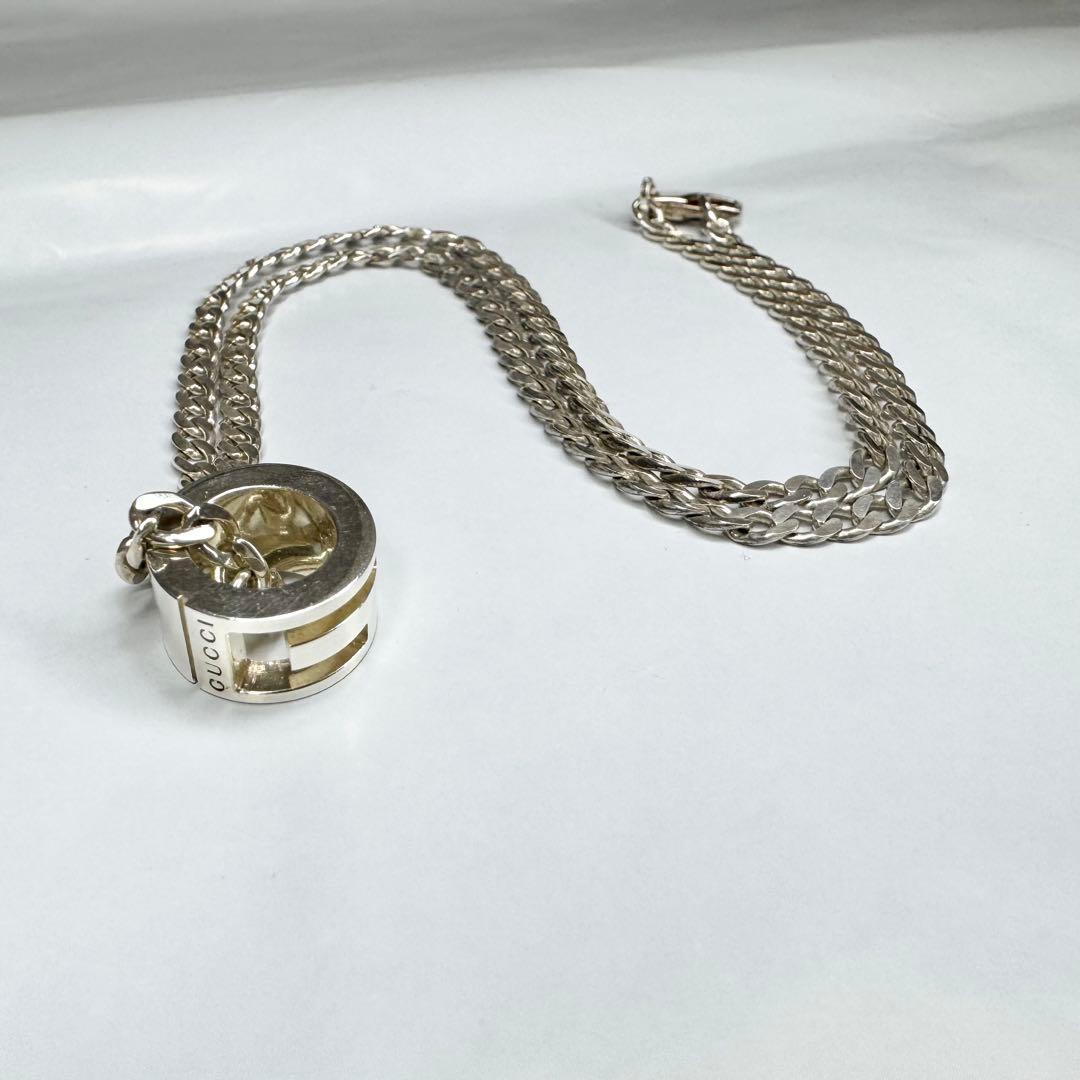 GUCCI グッチ　カットアウト　Gリング 喜平 ネックレス シルバー925