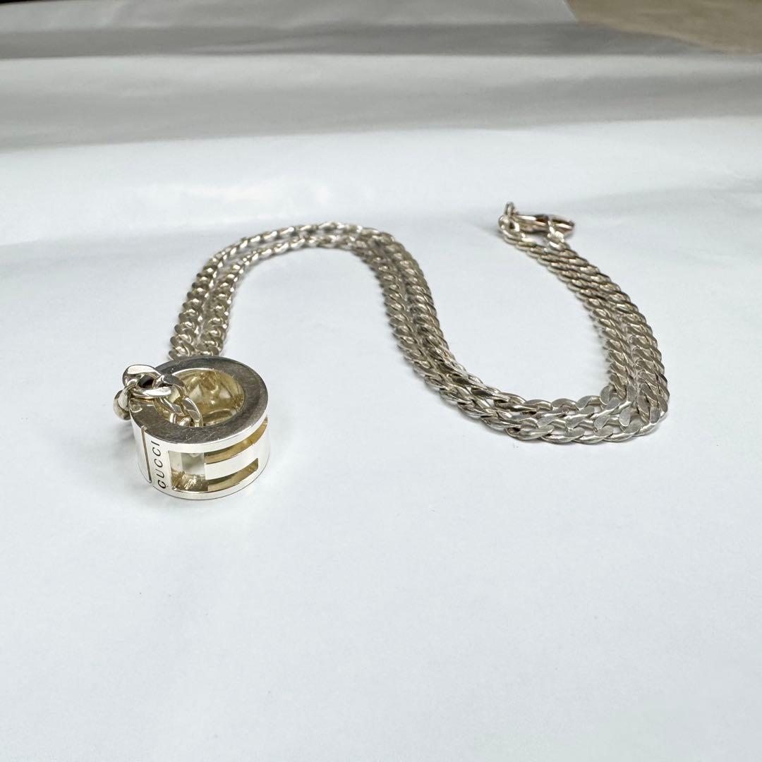 GUCCI グッチ　カットアウト　Gリング 喜平 ネックレス シルバー925